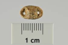 Doppelt durchlochte Perle aus Mammutelfenbein – diese Herstellungsart ist nur aus den Weltkulturerbe-Höhlen der Schwäbischen Alb bekannt. Foto: Hildegard Jensen / Universität Tübingen